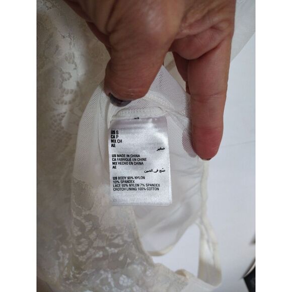 INC INTERNATIONAL CONCEPTS Not So Basic Long-Sleeve Lace Mesh Bodysuit Size S - Picture 7 of 8